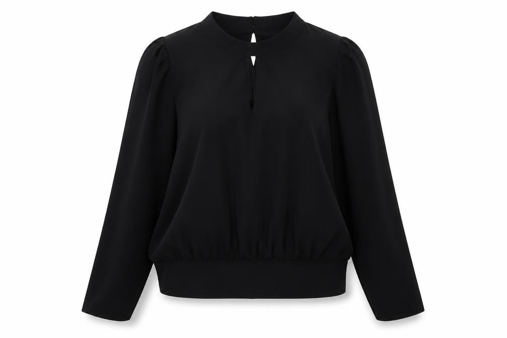 Front view of Dorothy Perkins Women's Black High Neck Blouse, size 18