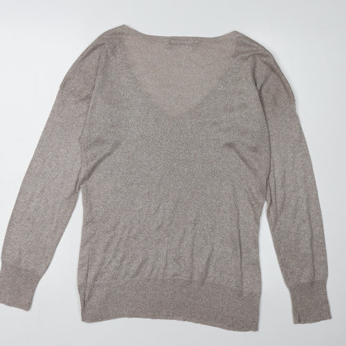 Mandolin Women's Beige V-Neck Pullover Jumper Size 12