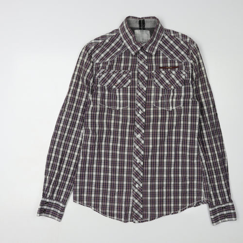 Bershka Men's Multicoloured Plaid Shirt, Size M