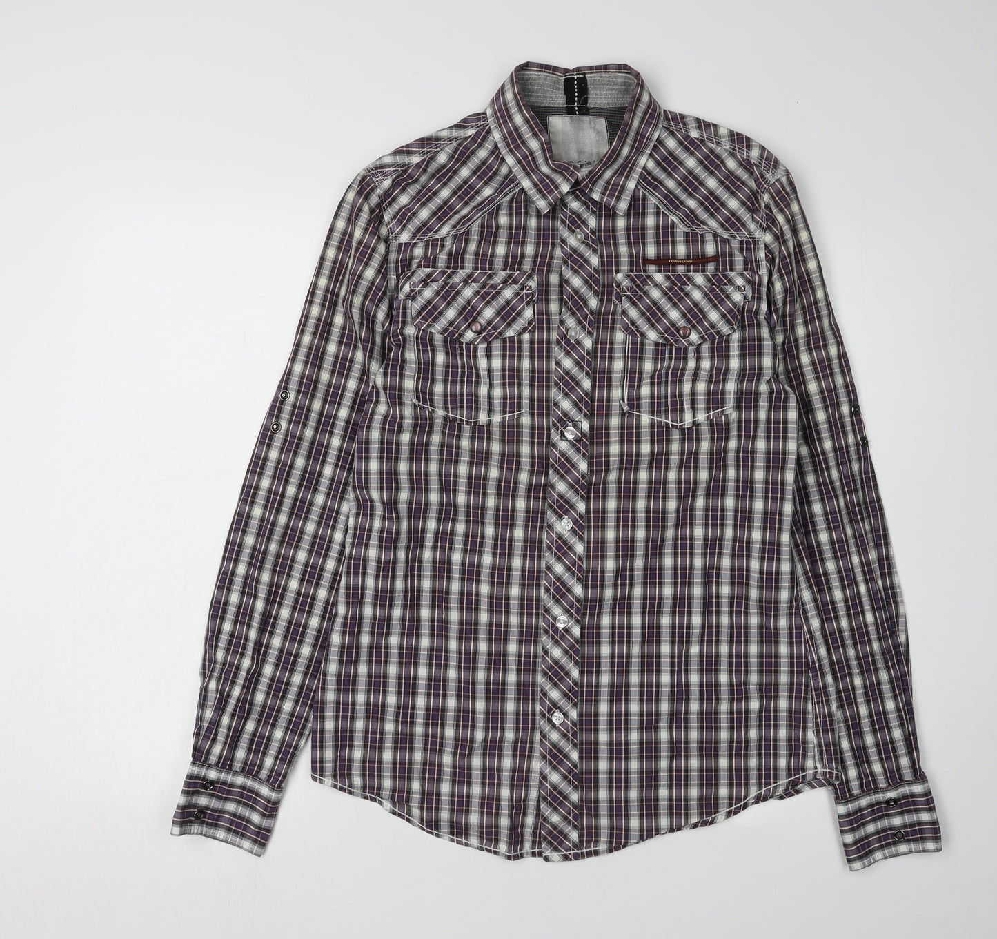 Bershka Men's Multicoloured Plaid Shirt, Size M