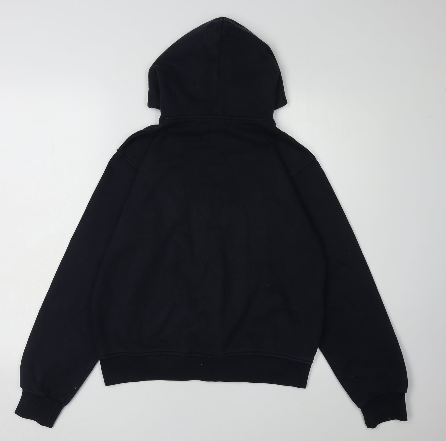Duffer Women's Black Hoodie Size 12 Logo Zip Casual