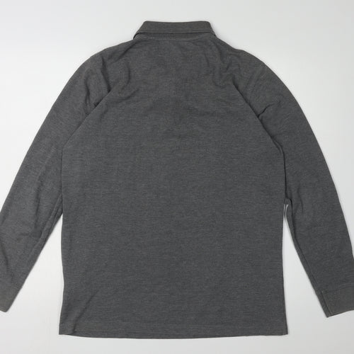 Pierre Cardin Men's Grey Long Sleeve Polo M