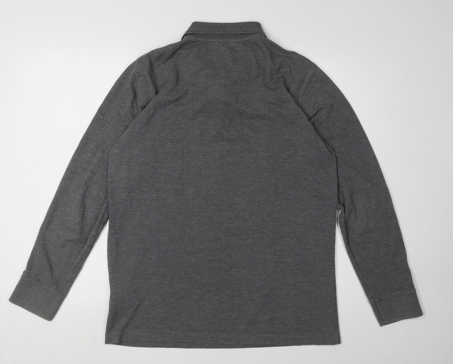 Pierre Cardin Men's Grey Long Sleeve Polo M