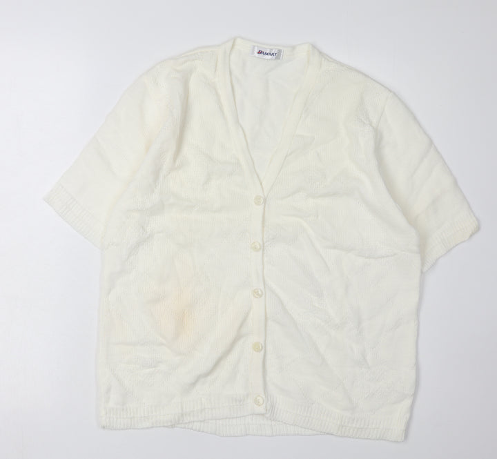 Damart Women's Ivory Cardigan, Size 16-18, Button Accent