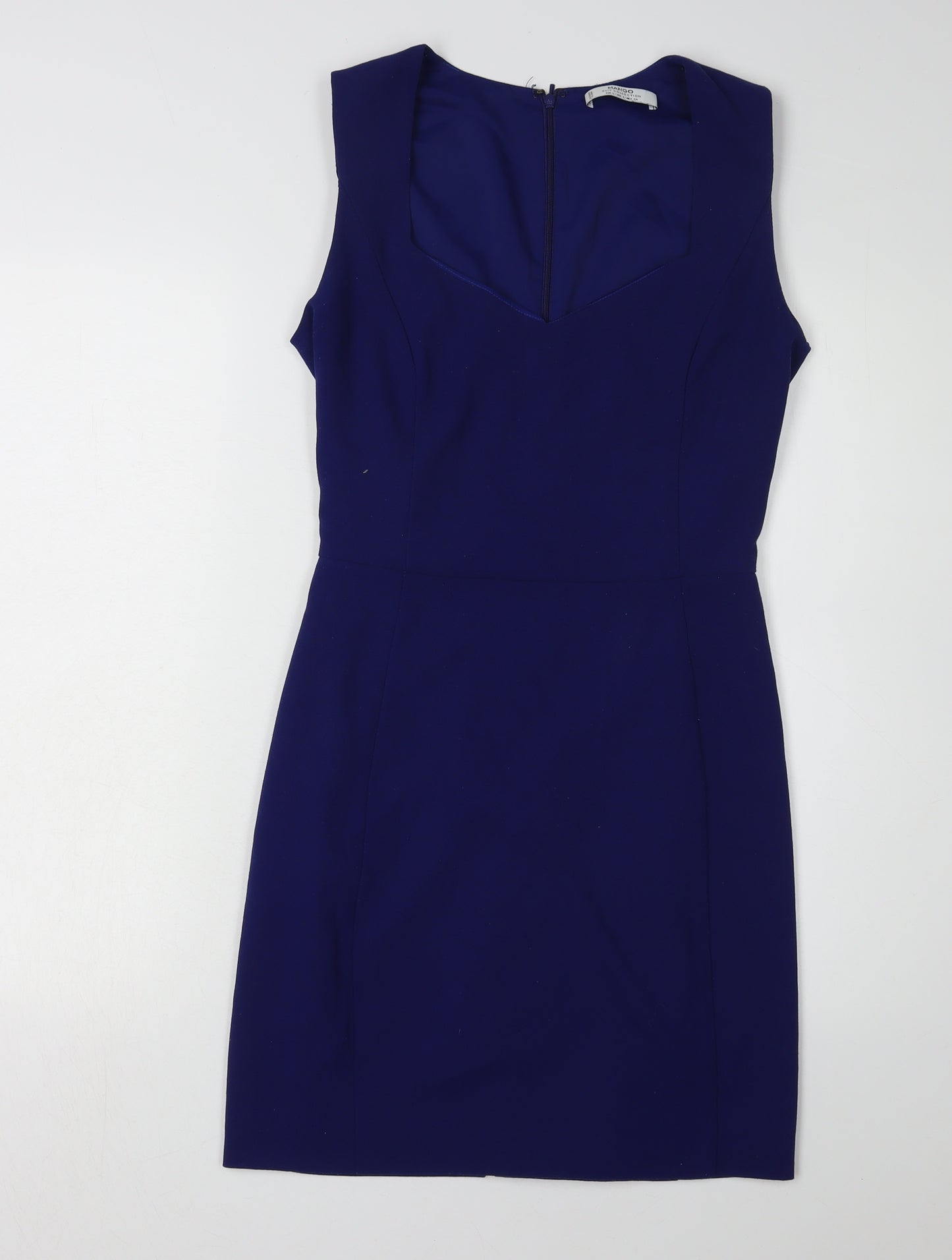 Mango Women's Blue Sheath Dress, Size S, Formal Wear