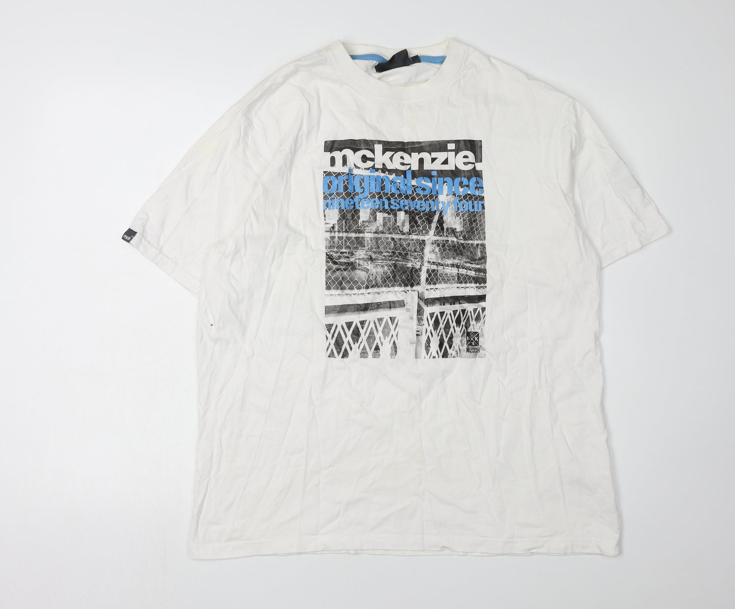 McKenzie Men's Graphic White T-Shirt Size L