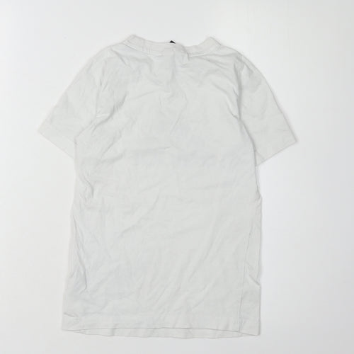 Adidas Boys White Logo T-Shirt, 2XS, Casual Short Sleeve