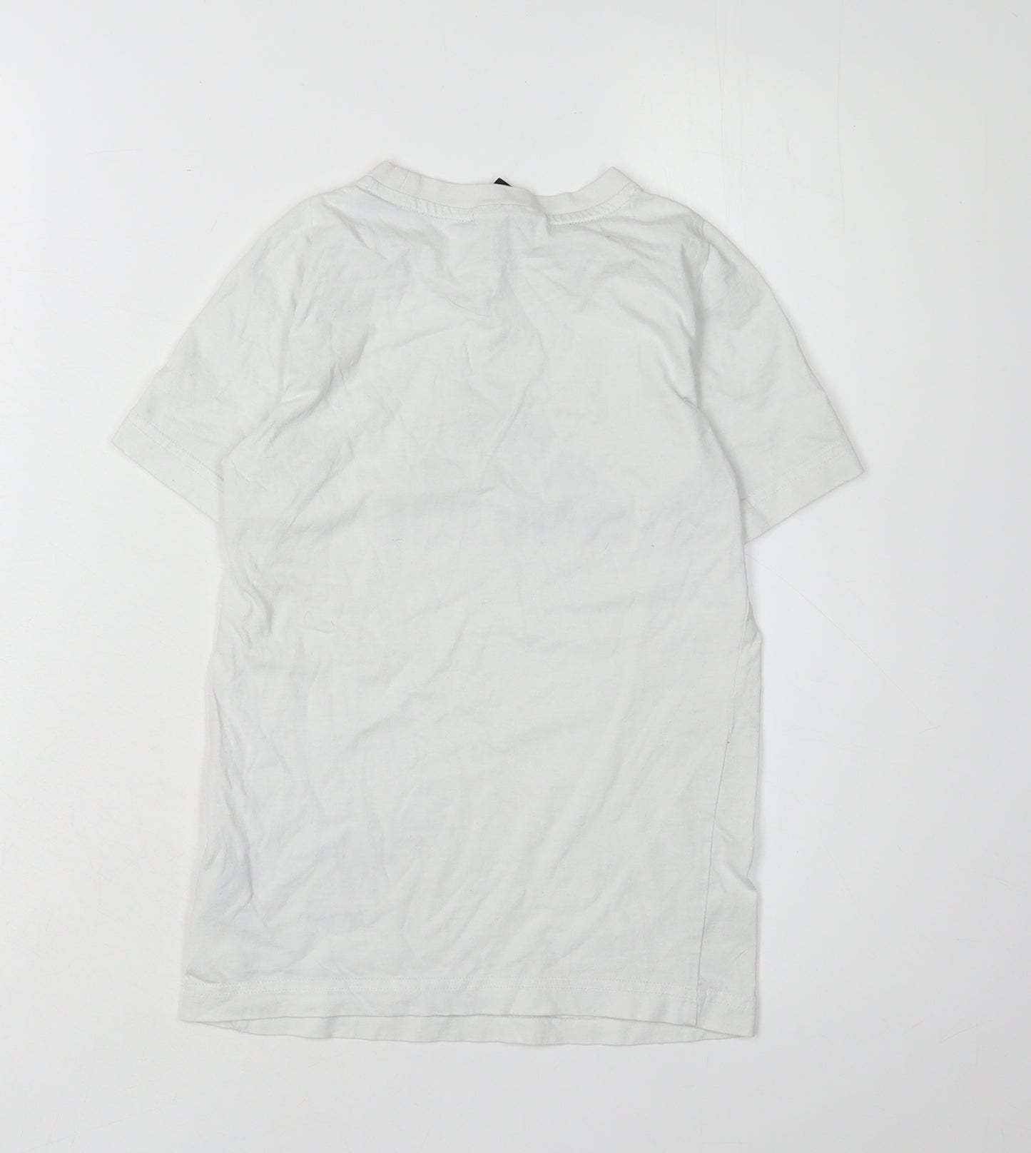 Adidas Boys White Logo T-Shirt, 2XS, Casual Short Sleeve