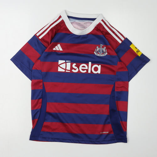 Adidas Boys Multicoloured Striped Jersey T-Shirt, 8 Years