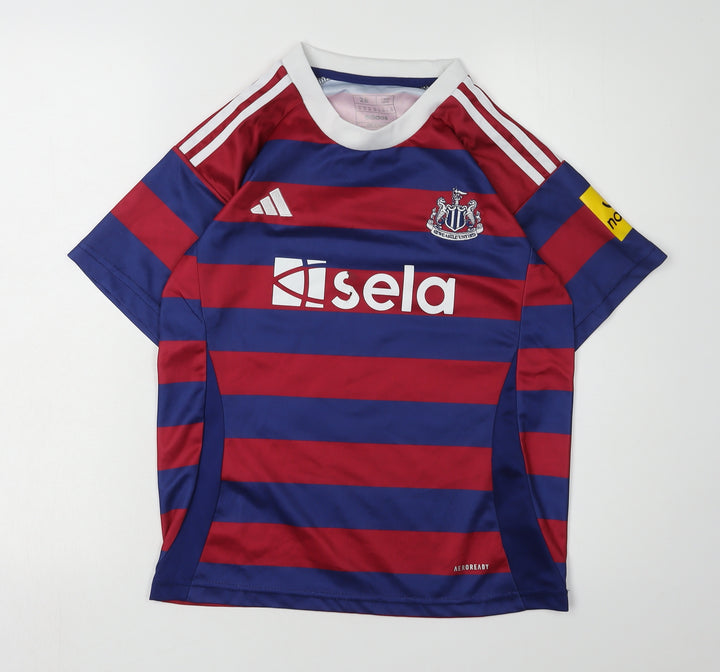 Adidas Boys Multicoloured Striped Jersey T-Shirt, 8 Years