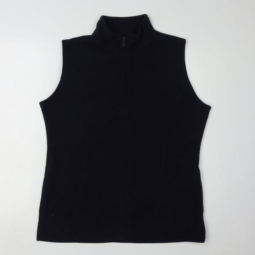 EWM Women's Black Fleece Waistcoat M - Full Zip Sleeveless