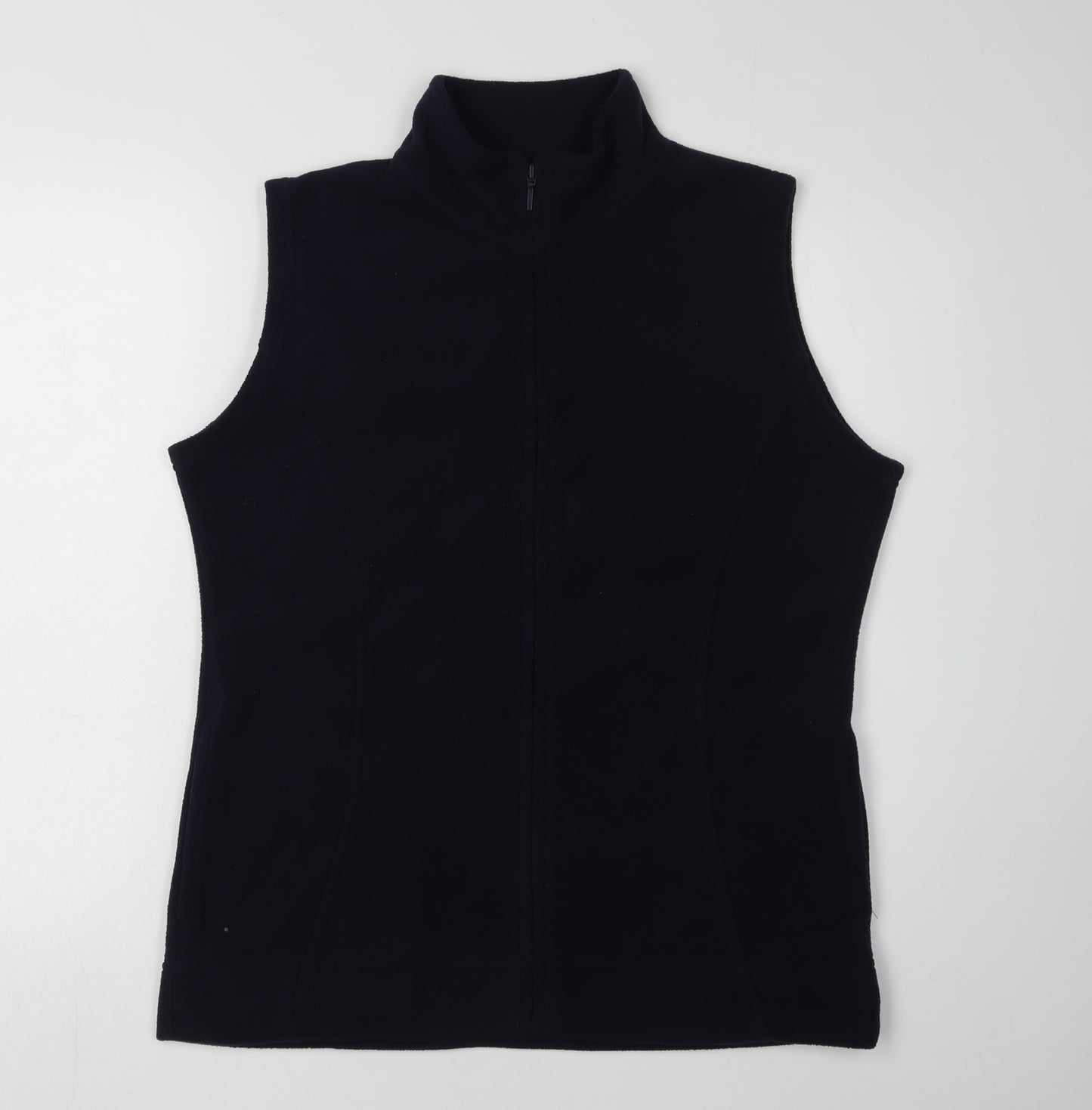 EWM Women's Black Fleece Waistcoat M - Full Zip Sleeveless