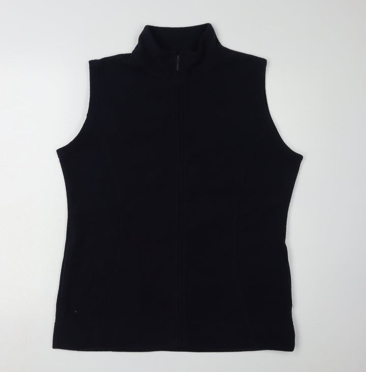 EWM Women's Black Fleece Waistcoat M - Full Zip Sleeveless