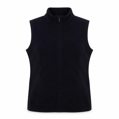 EWM Women's Black Fleece Waistcoat M - Full Zip Sleeveless