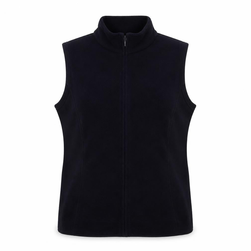 EWM Women's Black Fleece Waistcoat M - Full Zip Sleeveless
