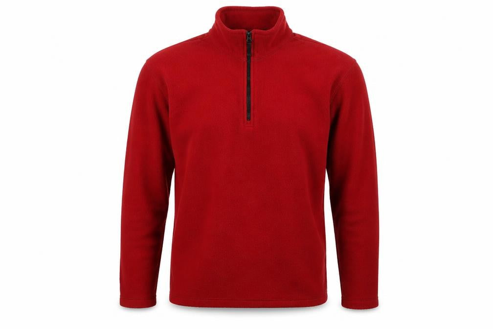 Front view of Lands' End Men's Red Fleece 1/4 Zip Sweatshirt M