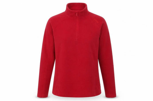 Front view of Decathlon Women's Red Mock Neck Fleece Sweatshirt, size 12