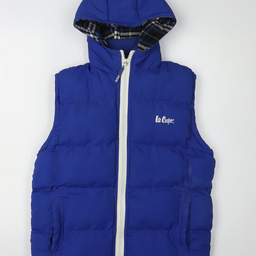 Lee Cooper Boys' Blue Hooded Bodywarmer Jacket 11-12 Years