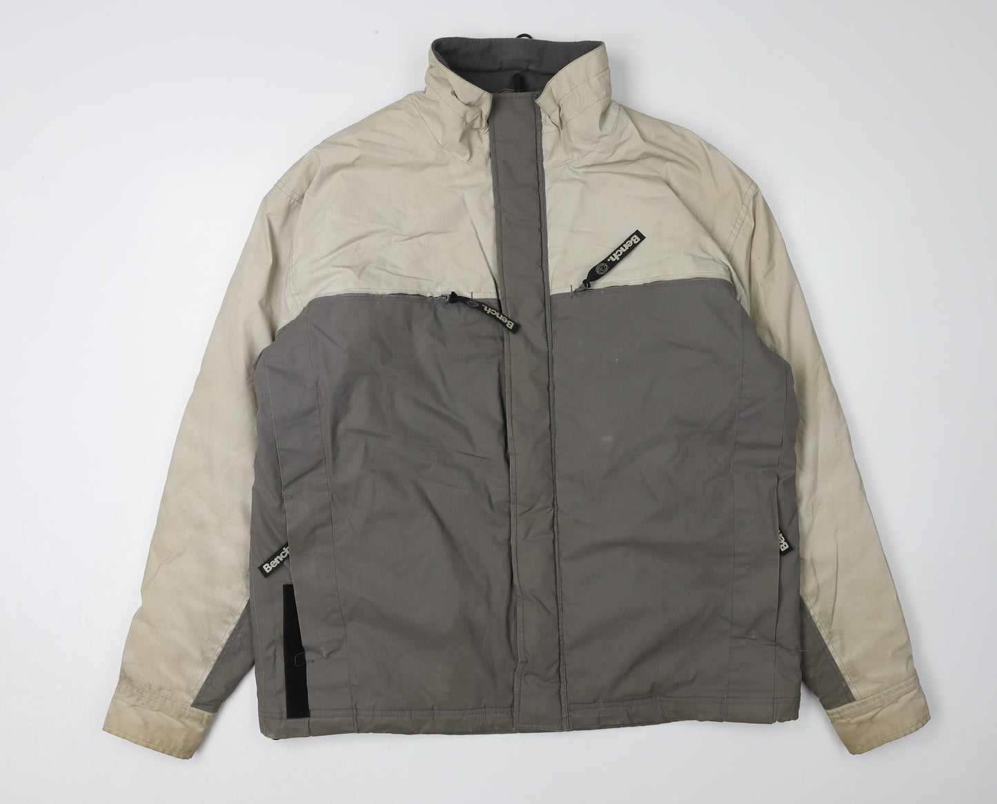 Bench Men's Beige Parka Jacket - Size L, Casual Comfort