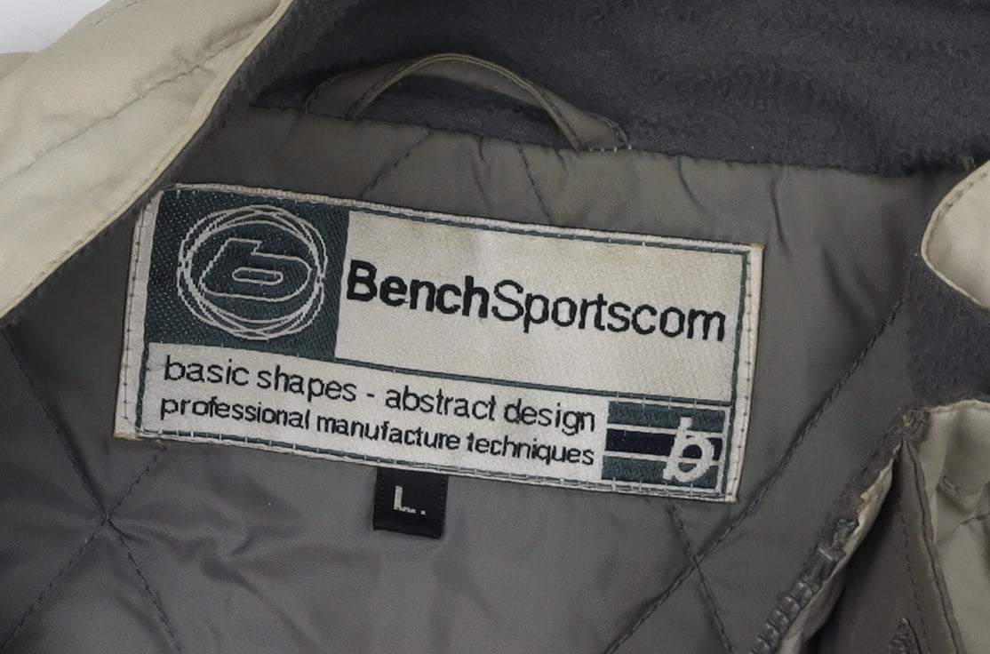 Bench Men's Beige Parka Jacket - Size L, Casual Comfort