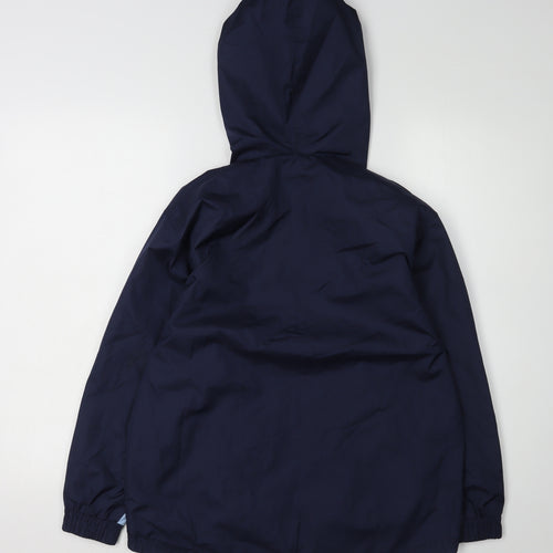 Boys Blue Grey Derby County Football Club Windbreaker Jacket 10-11 Years Hooded Spring