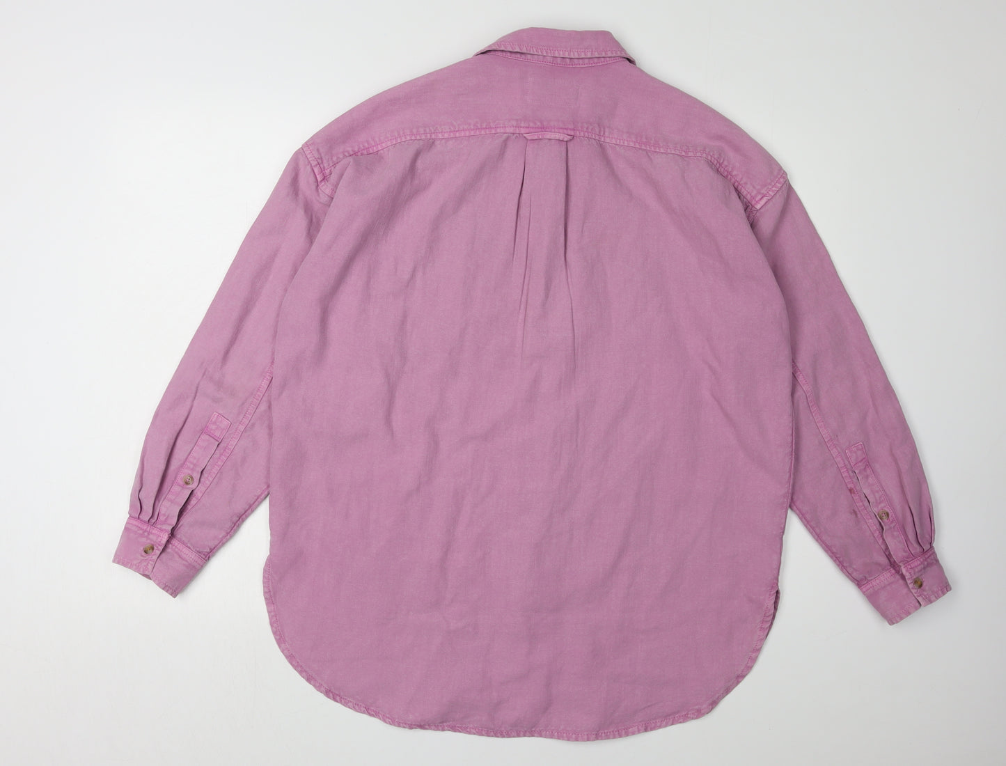 Pilcro Women's Pink Long Sleeve Button-Up Shirt