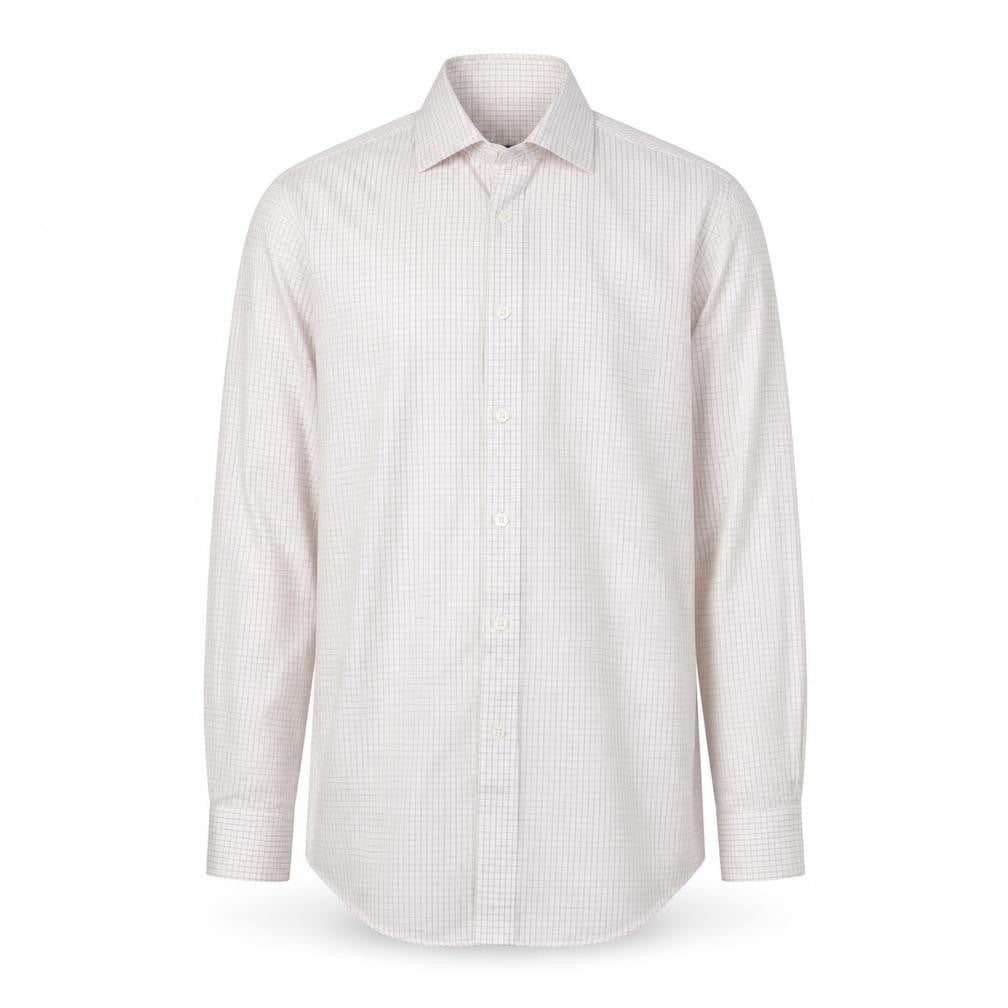 Front view of Jaeger Men's Check Long Sleeve Cotton Shirt -, size 14.5