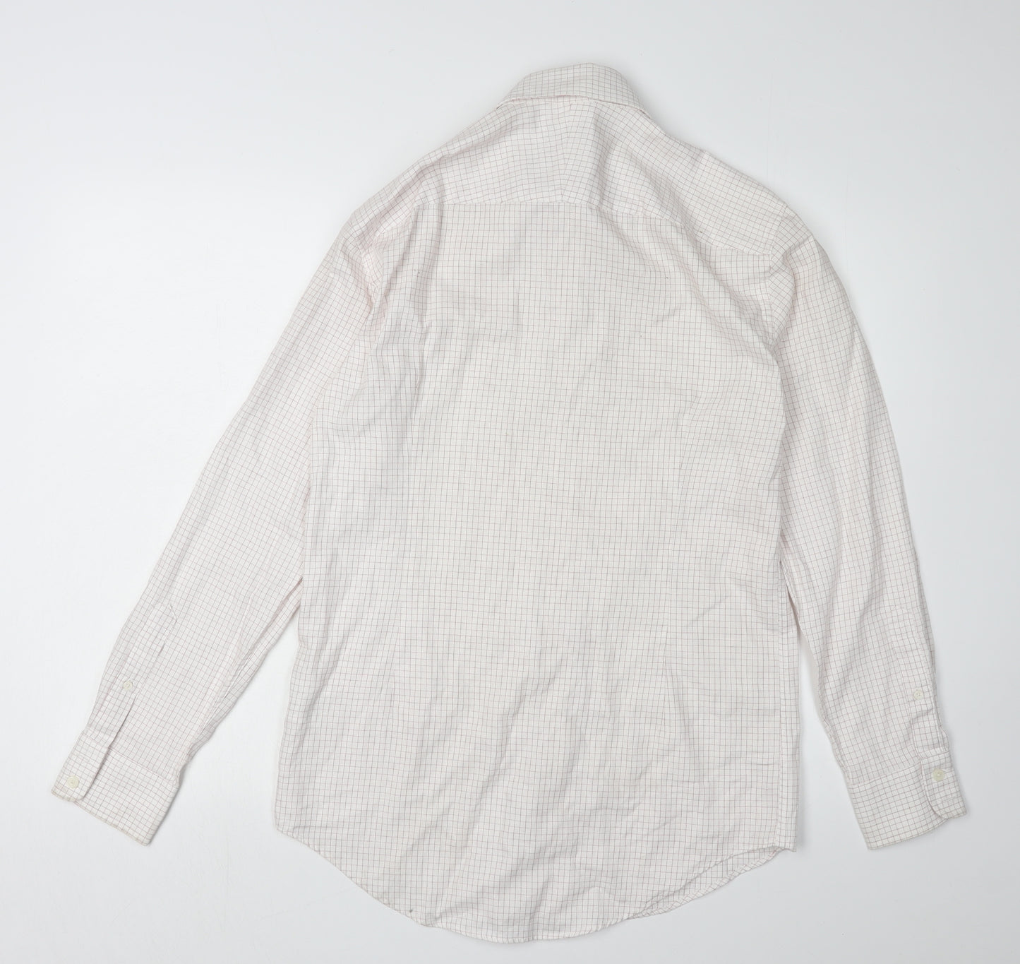 Jaeger Men's Check Long Sleeve Cotton Shirt - Size 14.5