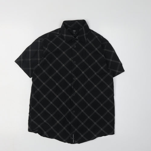 Debenhams Boys Black Check Button-Up Shirt 11-12 Years