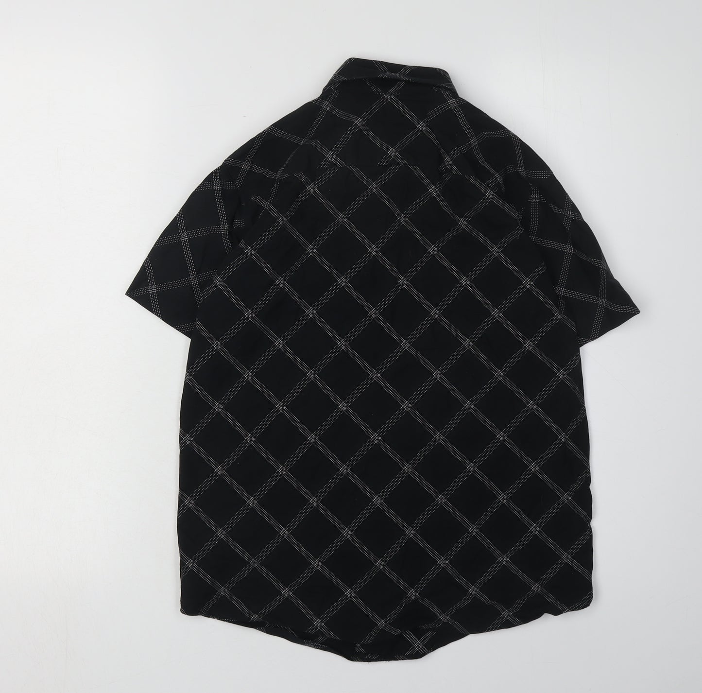 Debenhams Boys Black Check Button-Up Shirt 11-12 Years