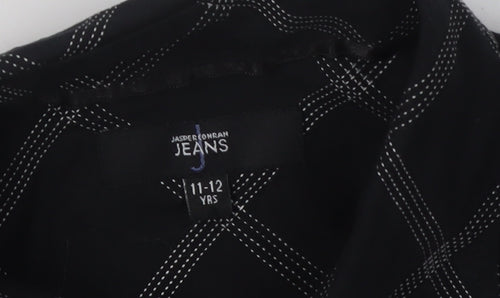 Debenhams Boys Black Check Button-Up Shirt 11-12 Years