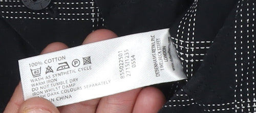 Debenhams Boys Black Check Button-Up Shirt 11-12 Years