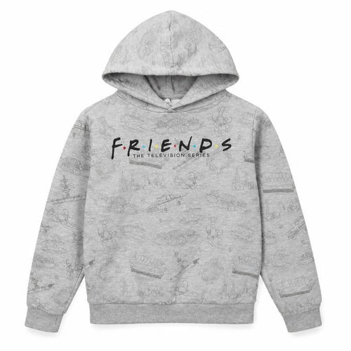 M&Co Girls Grey 'Friends' Hoodie 10 Years Casual Graphic Print