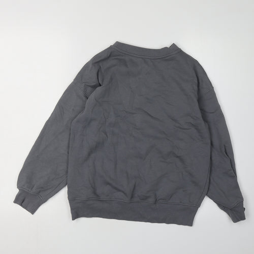 H&M Girls Grey Butterfly Graphic Sweatshirt 9-10 Years