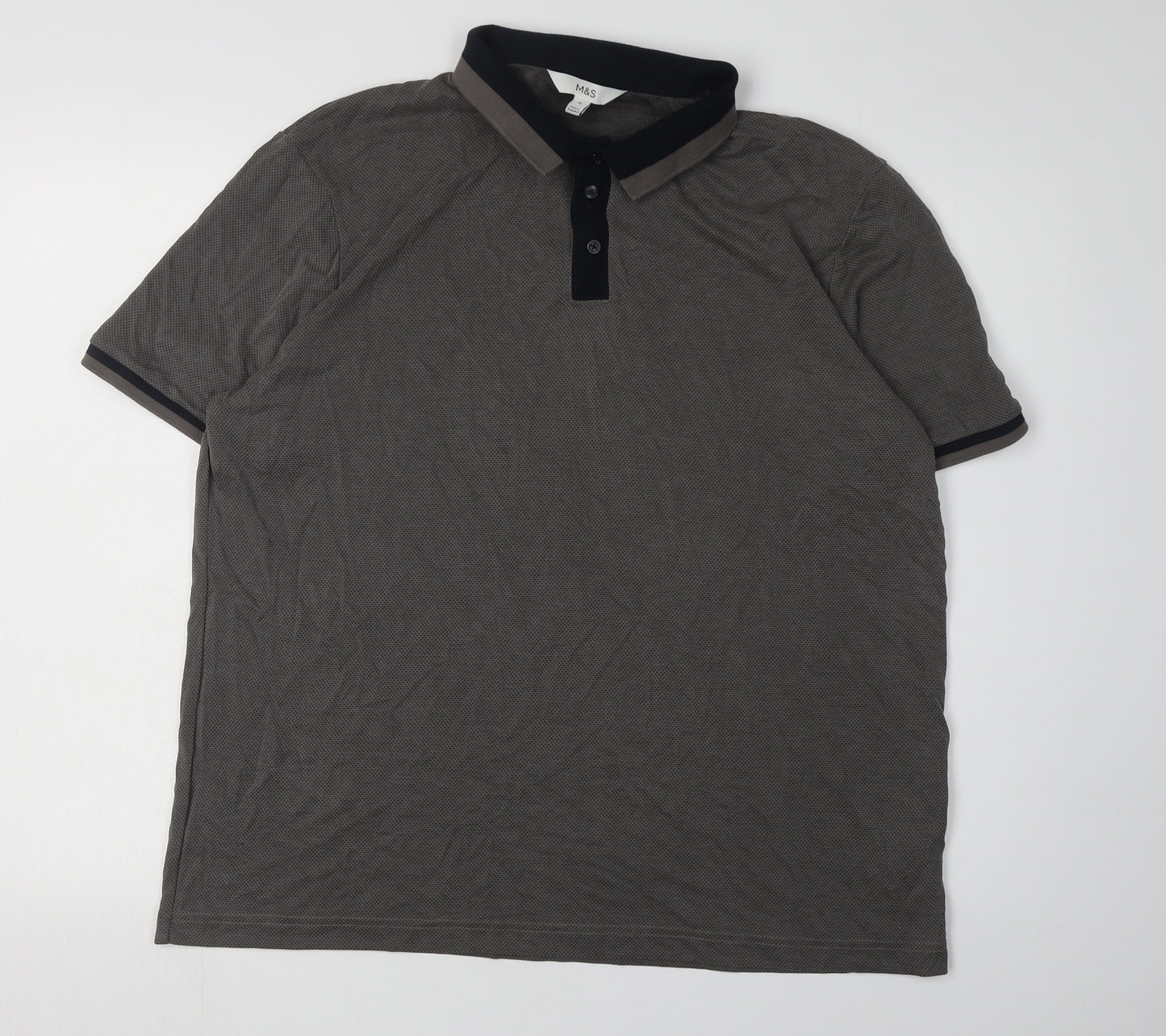 Marks and Spencer Men's Grey XL Polo Shirt