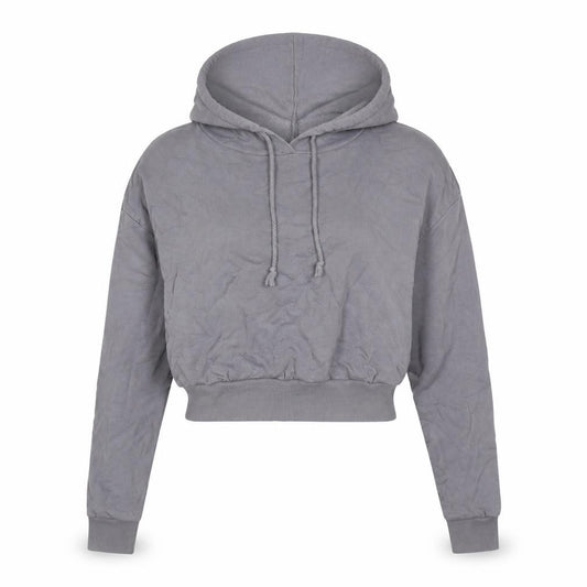 Front view of ASOS DESIGN Women’s Grey Pullover Hoodie, size UK 8