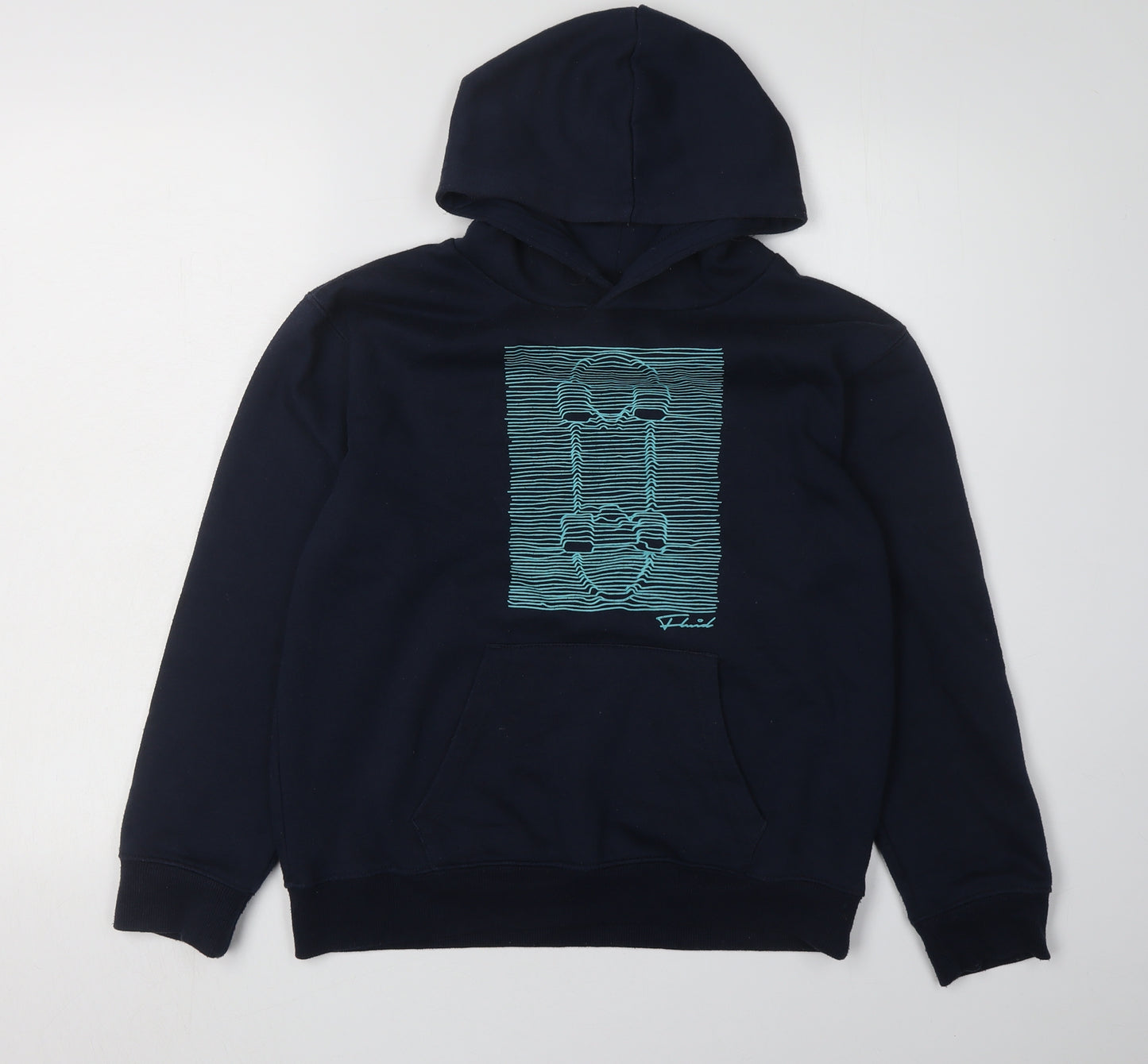 Fluid Boys Blue Pullover Hoodie 13 Years with Graphic Print