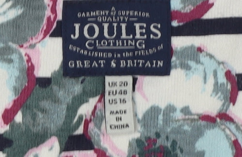 Joules Women's Multicoloured 3/4 Sleeve Top Size 20
