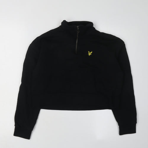 Lyle & Scott Black Unisex 1/2 Zip Pullover Hoodie S
