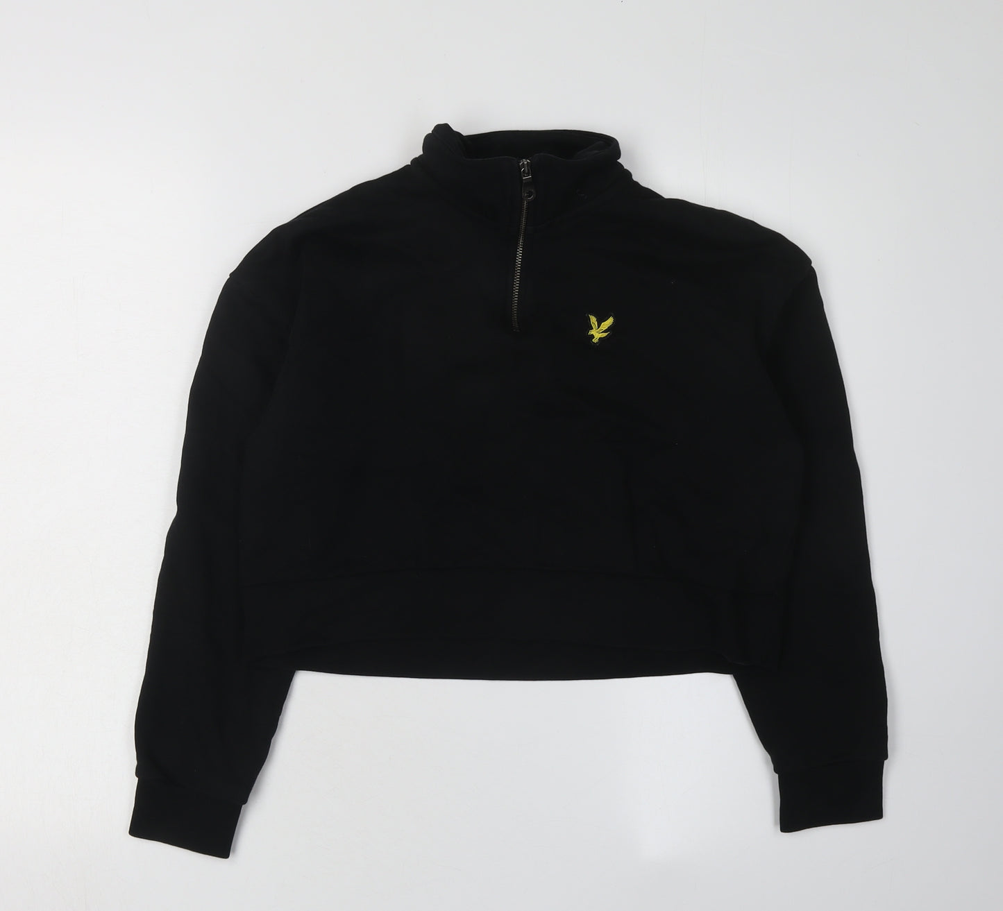 Lyle & Scott Black Unisex 1/2 Zip Pullover Hoodie S