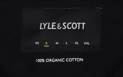 Lyle & Scott Black Unisex 1/2 Zip Pullover Hoodie S