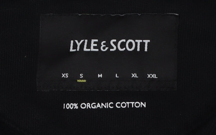 Lyle & Scott Black Unisex 1/2 Zip Pullover Hoodie S