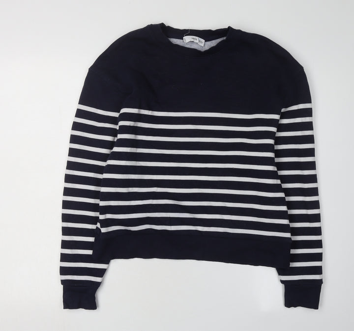 MNG Women XS Black Striped Pullover Sweatshirt