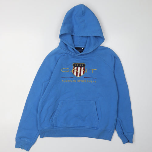 GANT Boys Blue Logo Pullover Hoodie Size 13-14 Years