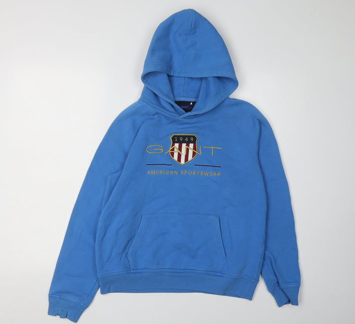 GANT Boys Blue Logo Pullover Hoodie Size 13-14 Years