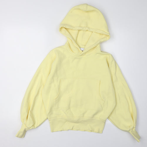 Zara Women's Yellow Pullover Hoodie - Size S