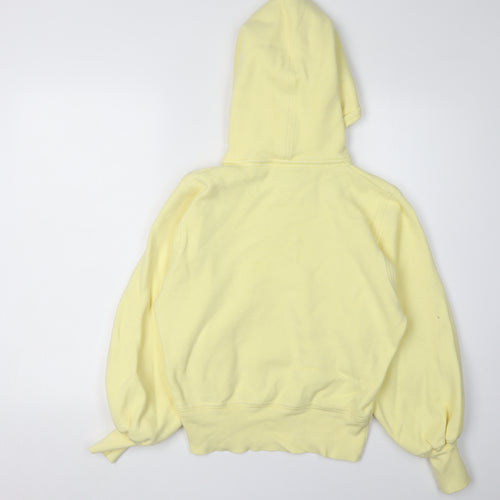 Zara Women's Yellow Pullover Hoodie - Size S