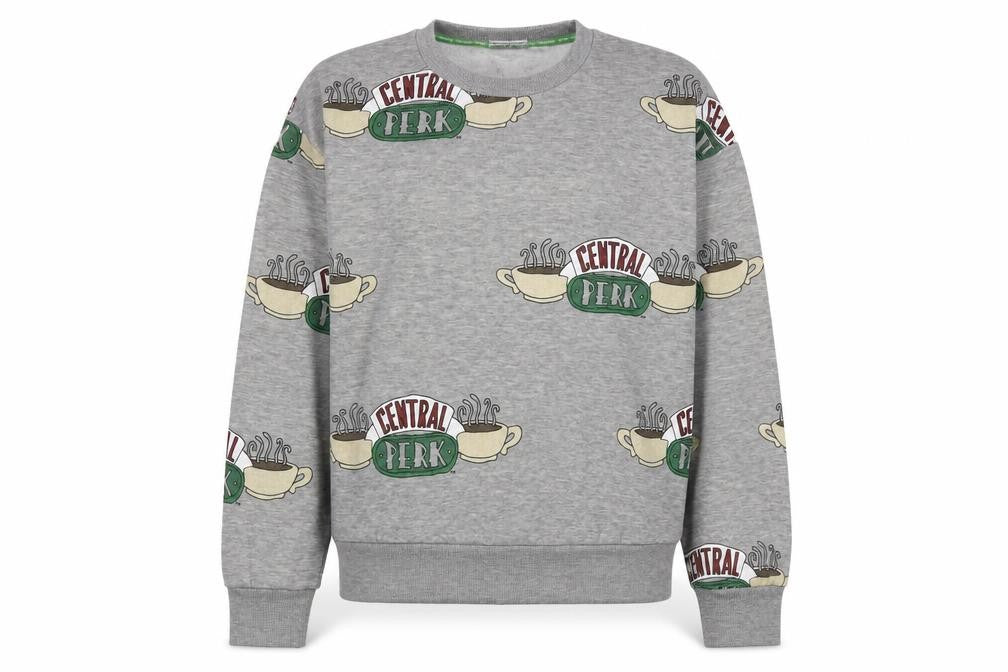 Front view of Friends Grey Graphic Logo unisex sweatshirt -, size S
