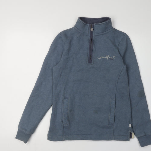 Weird Fish Women's Blue Pullover Sweatshirt Size 8