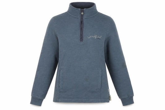 Front view of Weird Fish Women's Blue Pullover Sweatshirt, size 8